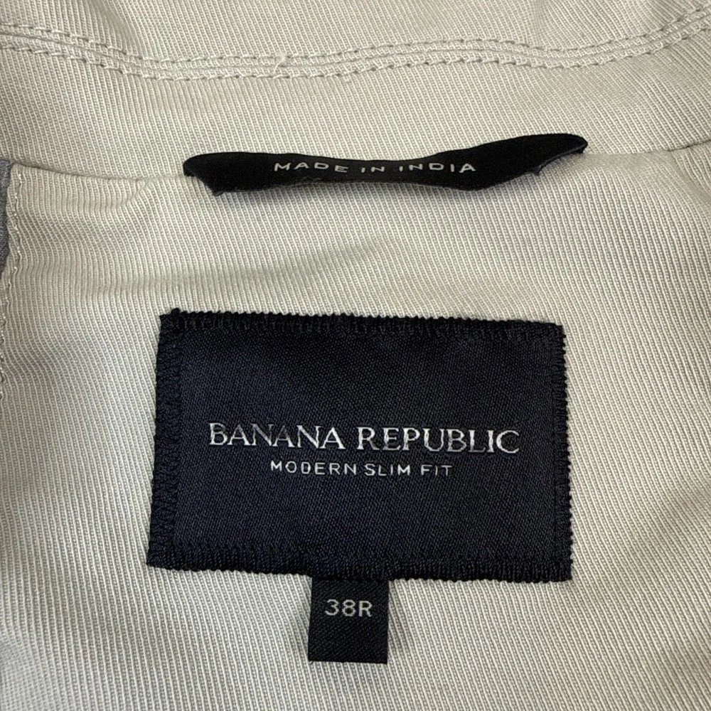 Banana Republic blazer‎ men's 38R neutral sand cotton stretch modern slim fit